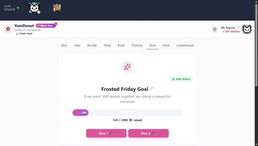 YumDonut team goal screen